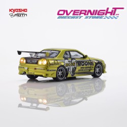 - PREORDER - Kyosho MOTN Nissan Skyline GT-R R34 Mooneyes 1 2026 - con LED - Escala 1/64 07134LM1