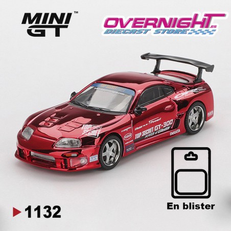 Mini GT Toyota Supra (A80) Top Secret Gt-300 Red Chrome 2014 EN BLISTER - Escala 1/64 MGT01132-BL