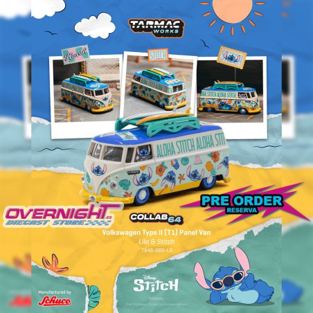 - PREORDER - Tarmac Works  Volkswagen Transporter T1Panel Van LILO & STITCH 2025 Escala 1/64 T64S-005-LS