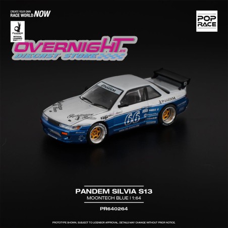 Pop Race Pandem Silvia S13 Moontech Blue Escala 1/64 PR640264