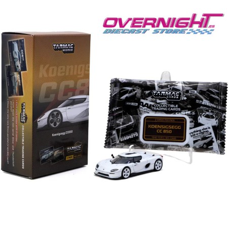 Tarmac Works Koenigsegg CC850 blanco con 2 Tarmac Cards Escala 1/64 T64G-TL051-WH