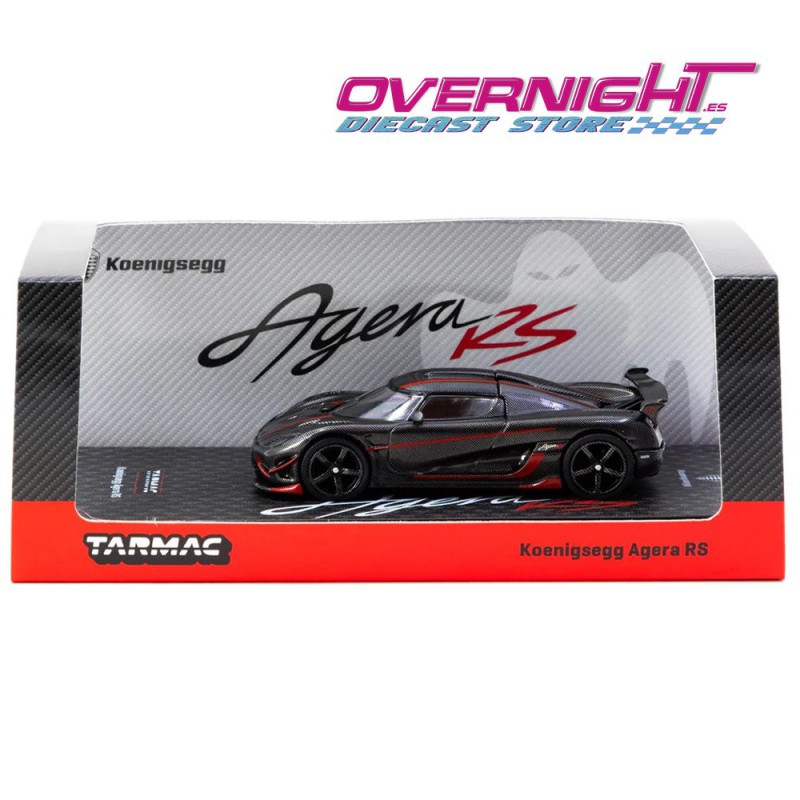 Tarmac Works Koenigsegg Agera Rs Black Carbon Fiber and red Escala 1/64 T64G-TL005-BCF
