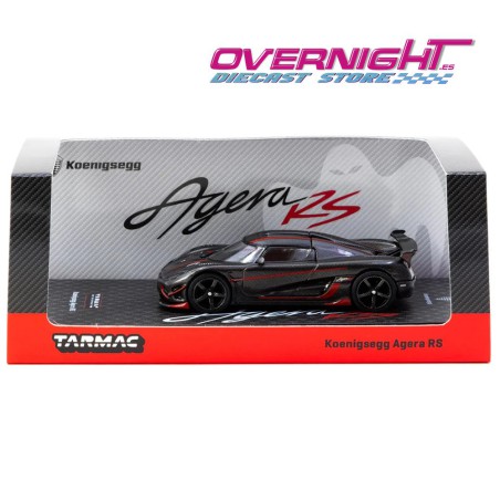 Tarmac Works Koenigsegg Agera Rs Black Carbon Fiber and red Escala 1/64 T64G-TL005-BCF