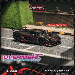 Tarmac Works Koenigsegg Agera Rs Black Carbon Fiber and red Escala 1/64 T64G-TL005-BCF