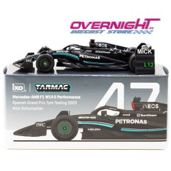 Tarmac Works 2023 Mercedes-Amg F1 W14 E Performance Mick Schumacher Spanish Grand Prix Tyre Testing Escala 1/64 T64G-F064-MS1