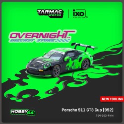 Tarmac Works Porsche 911 Gt3 Cup 99 Fire Monkey Motorsport, verde y negro Black/Green Escala 1/64 T64-093-FMM
