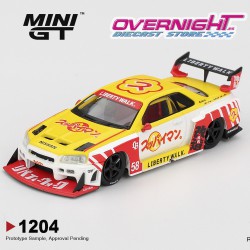 Mini GT Nissan GTR (R34) LB-Super Silhouette Skyline Suppaiman Okinawa 2025 Escala 1/64 MGT01204-R