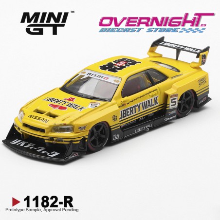 Mini GT NISSAN GTR (R34) SKYLINE SUPER SILHOUETTE SPORT YELLOW 2025 MGT01182-R