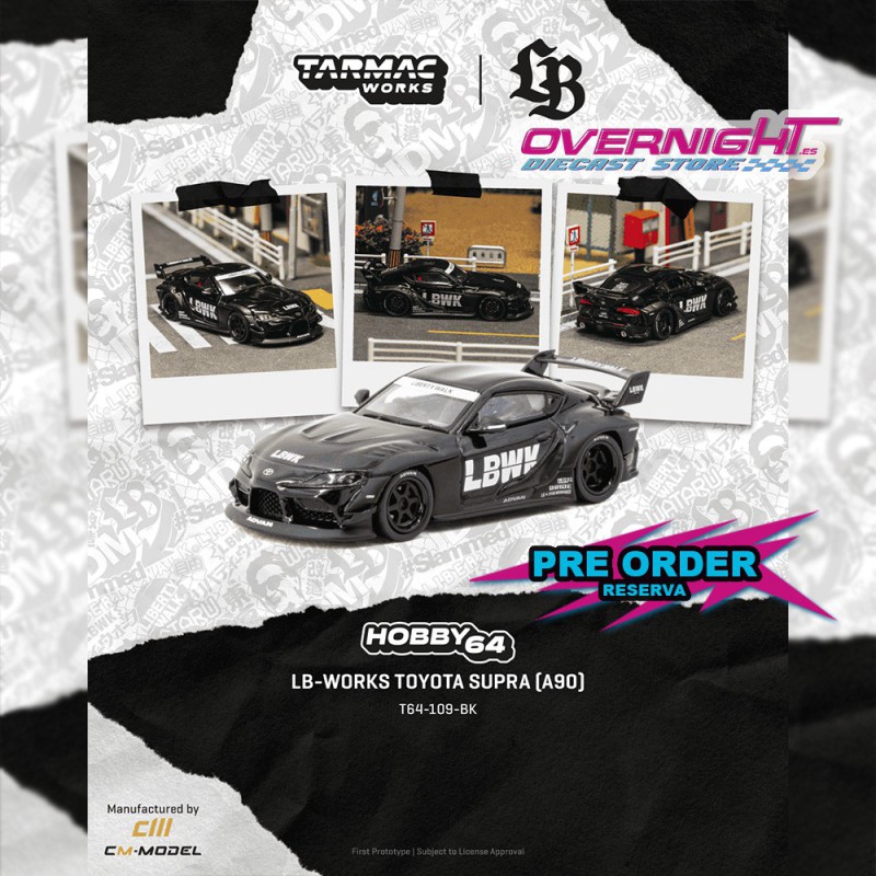 -PREORDER - Tarmac Works Toyota Supra (A90) Lb -Works Black 2025 Escala 1/64 T64-109-BK