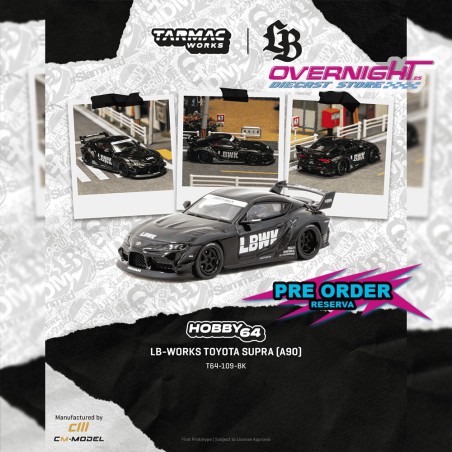 -PREORDER - Tarmac Works Toyota Supra (A90) Lb -Works Black 2025 Escala 1/64 T64-109-BK