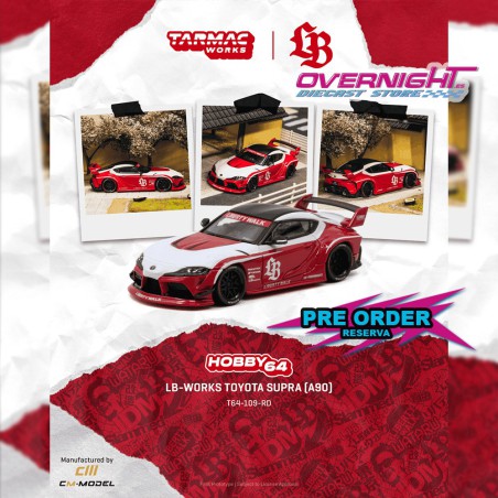 -PREORDER - Tarmac Works Toyota Supra (A90) Lb -Works Red 2025 Escala 1/64 T64-109-RD