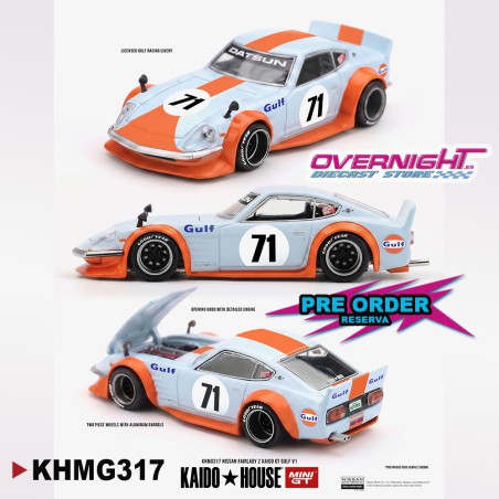 Mini GT Kaido House Nissan Fairlady Z Kaido Gt Gulf V1 1978 - Escala 1/64 - KHMG317