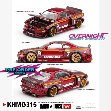 Mini GT Kaido House Nissan Skyline Gt-R (R34) Tamiya X Kaido House The Hornet V2 1999 - Escala 1/64 - KHMG315
