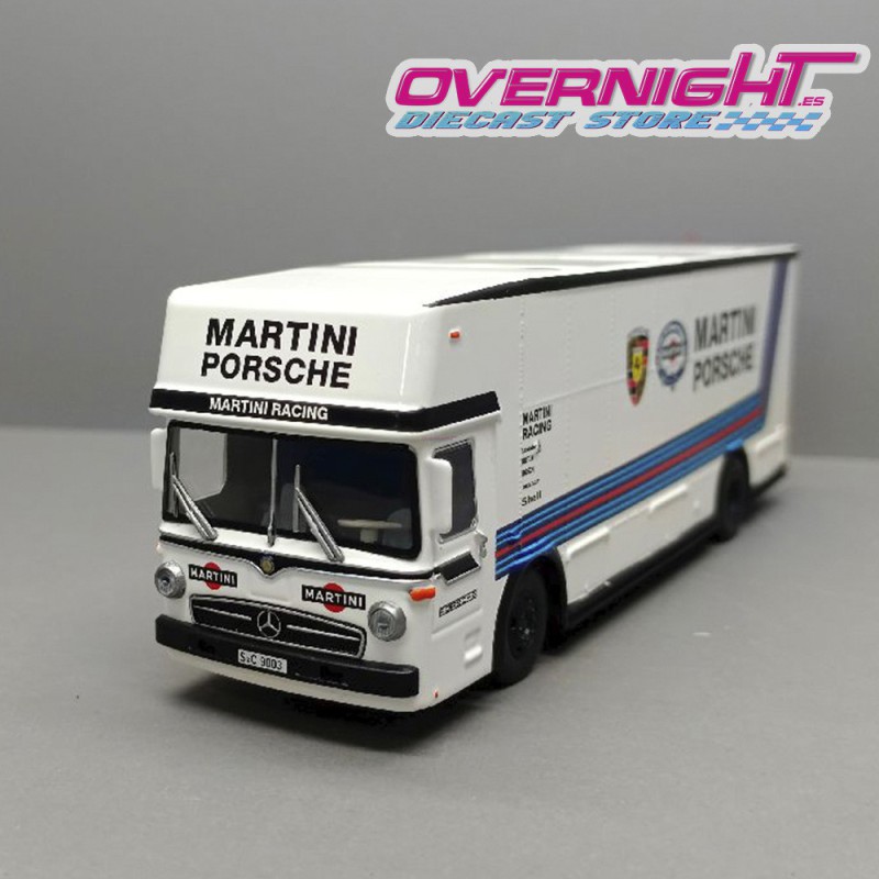 Schuco Mercedes-Benz Racecar Transporter Porsche Martini Racing Blanco Escala 1/64 452038000