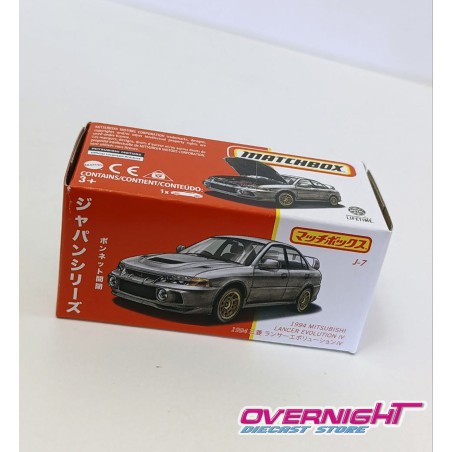 Mitsubishi Lancer Evo IV gris - Matchbox Japan Series Moving Parts - escala 1/64