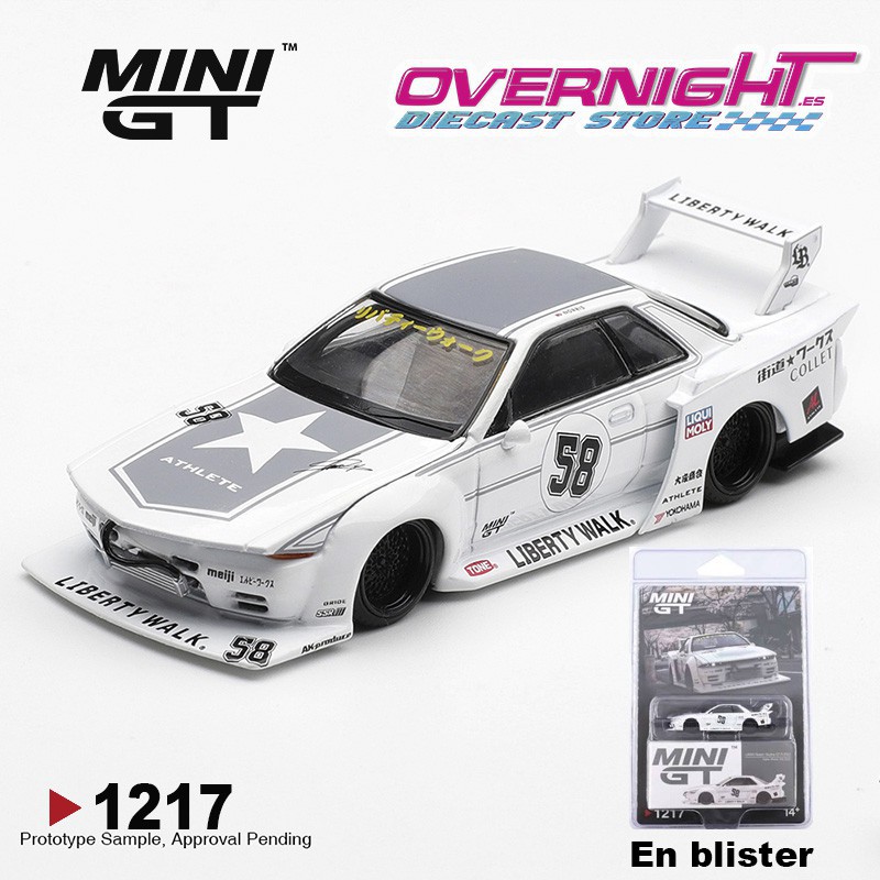 Mini GT Nissan GTR (R32) LB-Kaido Works Tas 2025 Escala 1/64 MGT01217-BL