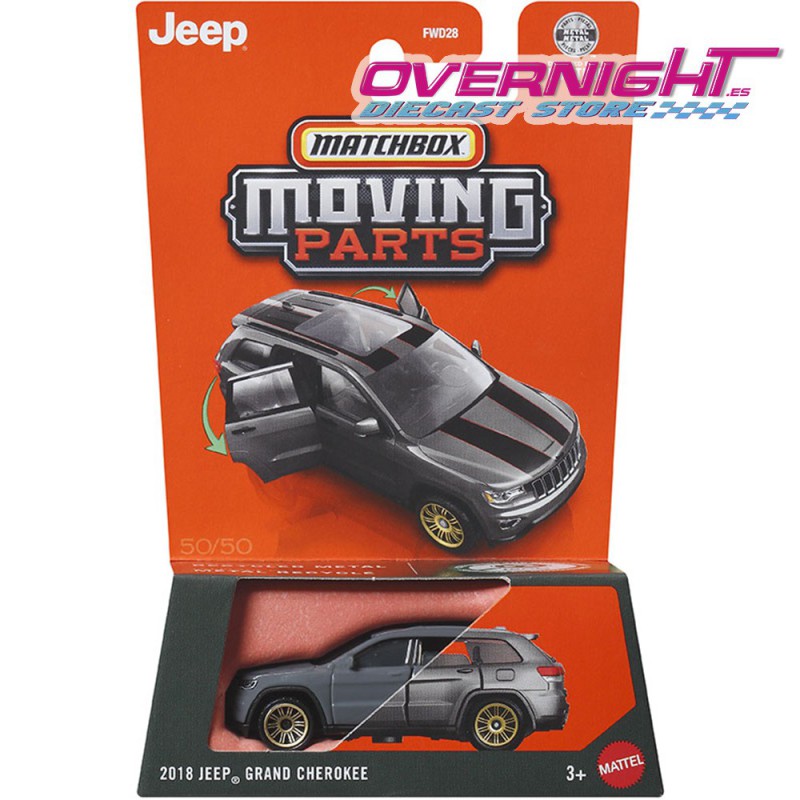 Matchbox Moving Parts 2018 Jeep Grand Cherokee Escala 1/64 JHV52
