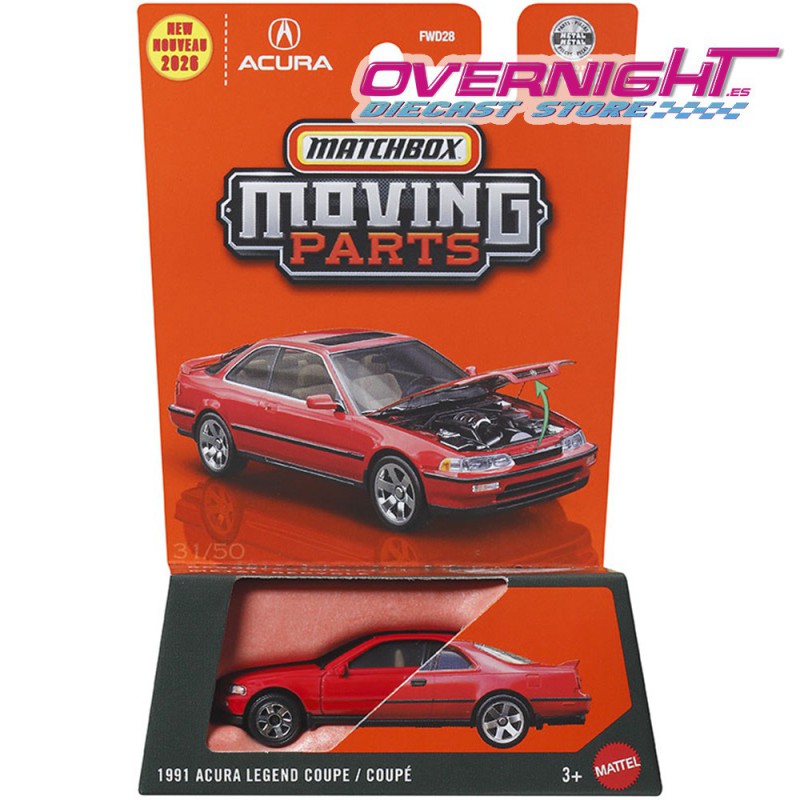 Matchbox Moving Parts 1991 Acura Legend Coupe Escala 1/64 JHV39