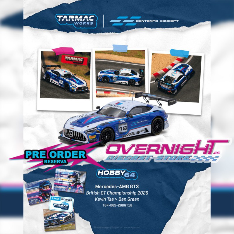 Tarmac Works Mercedes-Benz AMG GT GT3 n18 Kevin Tse British GT 2026  - Escala 1/64 T64-062-26BGT18