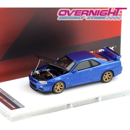 Motorhelix Nissan GT-R R34 V-Spec II Customized Version 1999 Azul - Escala 1/64 M63450