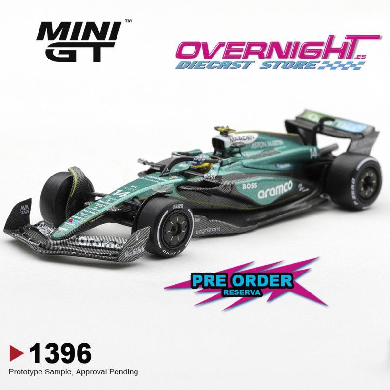 Mini GT Aston Martin Amr24 n14 Fernando Alonso Las Vegas GP 2024  - Escala 1/64 - MGT01396-L