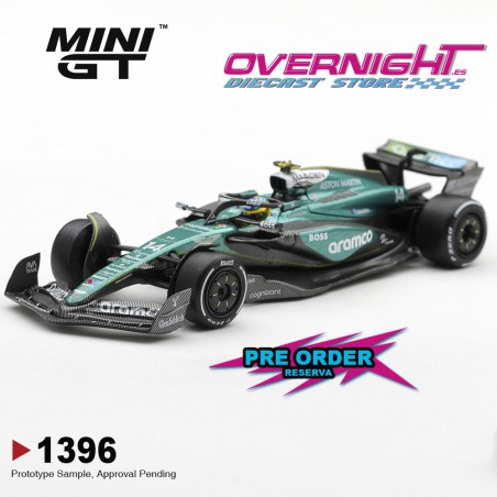 Mini GT Aston Martin Amr24 n14 Fernando Alonso Las Vegas GP 2024  - Escala 1/64 - MGT01396-L
