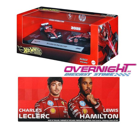Hot Wheels Premium Ferrari Lewis Hamilton + Charles Leclerc Formula 1 2025  Escala 1/64 JMM99