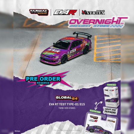 Tarmac Works Nissan Silvia (S15) EVA RT Test Type-01 2025 - Escala 1/64 T64G-023-EVA01