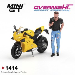 Mini GT Ducati Panigale V4 S Giallo con figura - Escala 1/64 - MGT01414-L