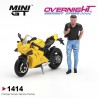 Mini GT Ducati Panigale V4 S Giallo con figura - Escala 1/64 - MGT01414-L