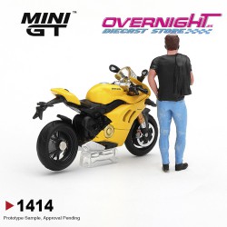 Mini GT Ducati Panigale V4 S Giallo con figura - Escala 1/64 - MGT01414-L