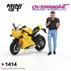Mini GT Ducati Panigale V4 S Giallo con figura - Escala 1/64 - MGT01414-L