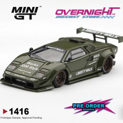 Mini GT Lamborghini Countach Lb ★ Works Army Green 2025 - Escala 1/64 - MGT01416-L