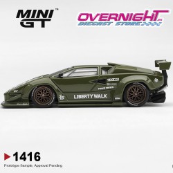 Mini GT Lamborghini Countach Lb ★ Works Army Green 2025 - Escala 1/64 - MGT01416-L