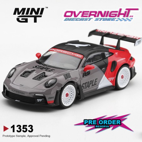 Mini GT Porsche 911 992 GT3 RS Staple X Inozetek 2025 - Escala 1/64 - MGT01353-L