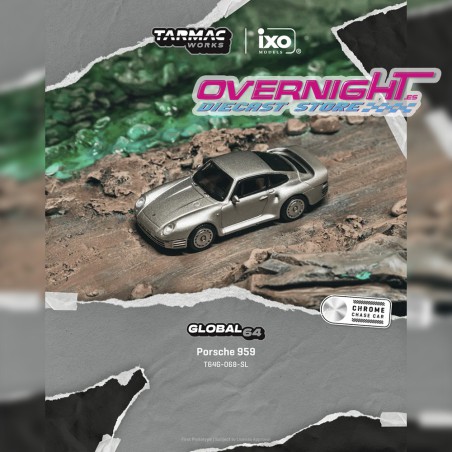 Tarmac Works Porsche 959 Silver 1989 Escala 1/64 T64G-068-SL