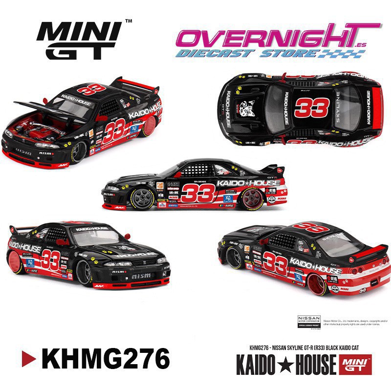 Mini GT NISSAN SKYLINE GTR (R33) BLACK KAIDO CAT 1995 KHMG276