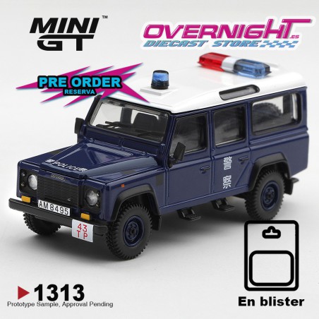 Mini GT Land Rover Defender 110 Royal HK Police Tai Po District HK Exclusive en Blister - 1/64 MGT01313-BL