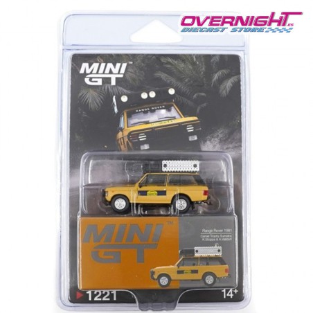 Mini GT Land Rover Range Rover Camel Trophy K.Stoppa A.Valldorf Sumatra 1981 en blister Escala 1/64 MGT01221-BL