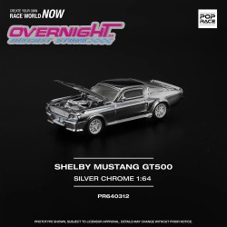 Pop Race Shelby Mustang GT500 Silver Chrome Escala 1/64 PR640312