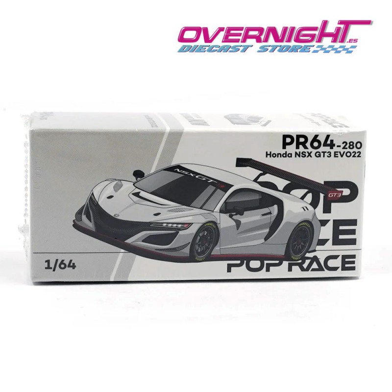 Pop Race Honda NSX GT3 Evo22 Blanco Escala 1/64 PR640280