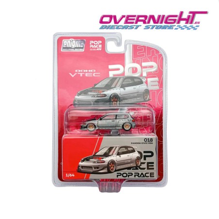 Pop Race Enigma Exclusive Pandem Civic EG6 Raw Metal Escala 1/64 PRE018