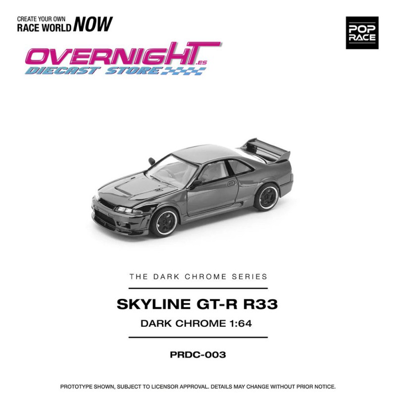 Pop Race Skyline R33 GT-R  The Dark Chrome series Escala 1/64 PRDC-003