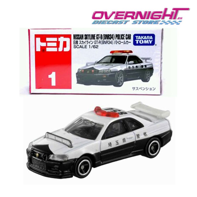 Tomica n.º 1 Nissan Skyline GT-R BNR34 Police Car | Overnight.es