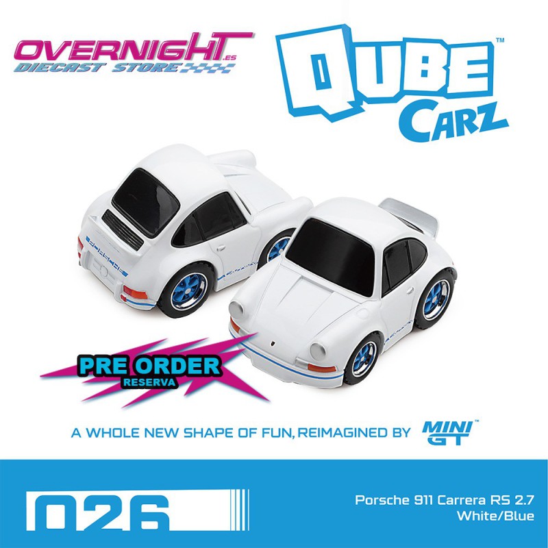 - PREORDER - Mini GT Qube Carz Porsche 911 Carrera RS 2.7 White/Blue 2026 – Blister QZ00701-BL