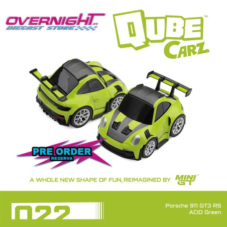 - PREORDER - Mini GT Qube Carz Porsche 911 (992) GT3 RS Acid Green 2026 – Blister QZ01101-BL