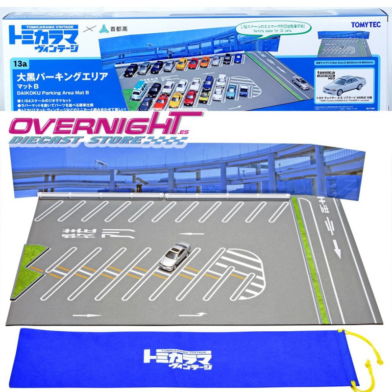 Tomicarama vintage 13a Daikoku Parking Area Mat B con Toyota Chaser 2.5 Tourer V Escala 1/64 TLV-Vintage13a