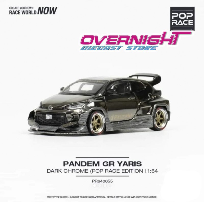Pandem GR Yaris color negro cromado – Pop Race escala 1/64