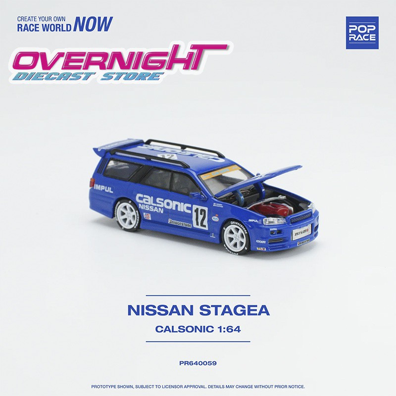 Nissan Stagea Calsonic azul – Pop Race – 1/64