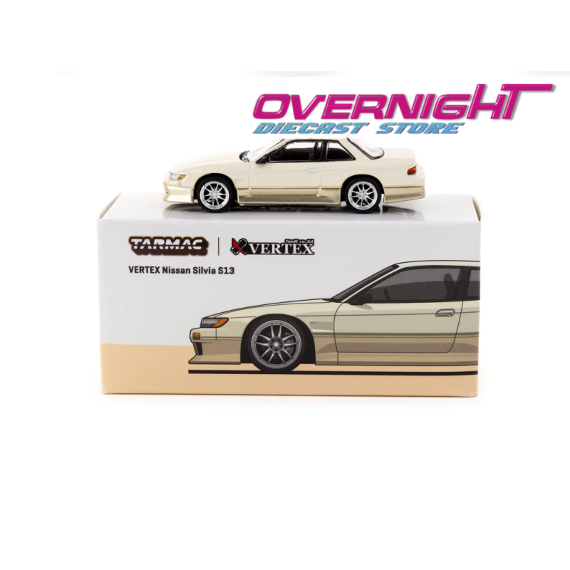 Vertex Nissan Silvia S13 blanco y dorado – Tarmac Works TC-T64G-025-WH